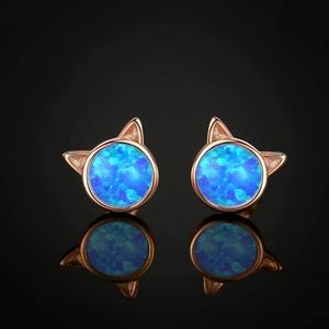18k Gold Plated Opal Cat earrings